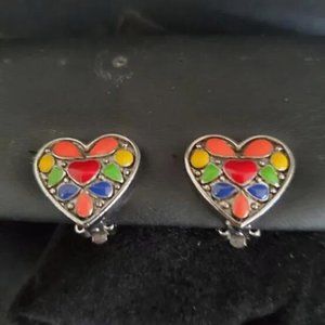 Mosaic clip back earrings